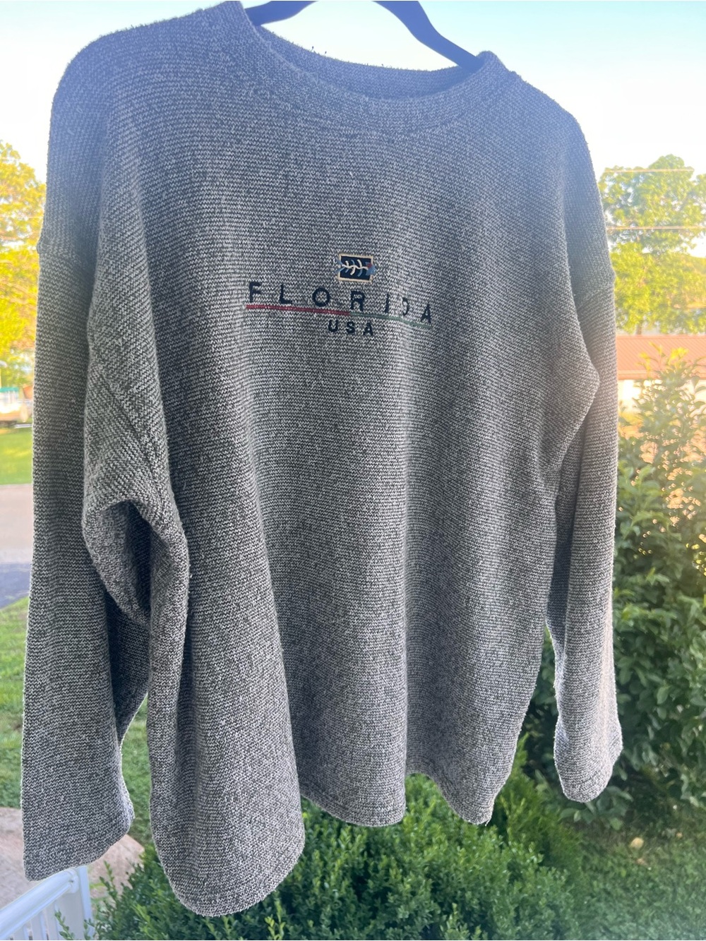 Florida USA Men's Gray Crewneck Knit Sweater